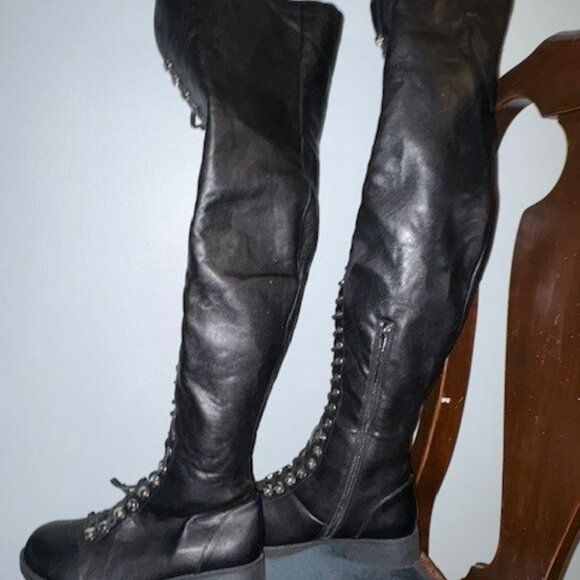 Hot Topic NWT Over the Knee Combat Boots - Picture 7 of 9